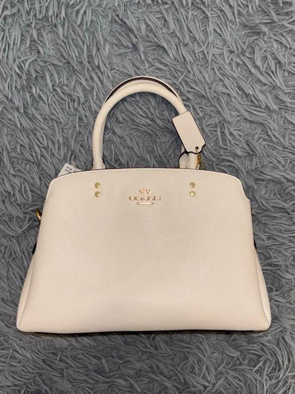 NEW Coach Mini Lillie Carryall Handbag Leather In Chalk Crossbody Strap Classy